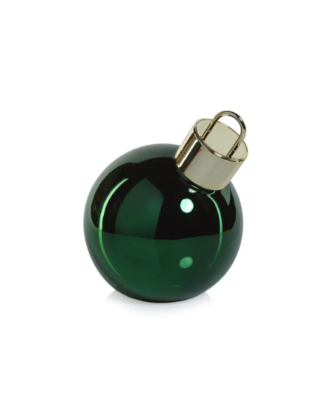 Led Metallic Glass Ornament Ball Green