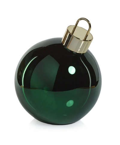 LED Metallic Glass Oversized Ornament Ball Green