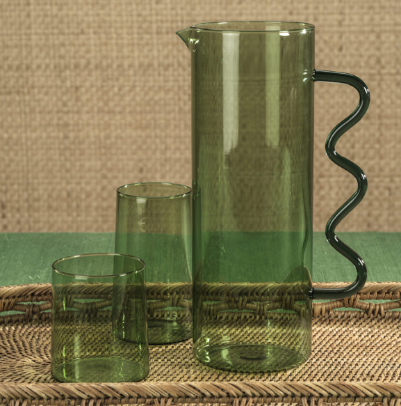 Costa de Sol Glass Pitcher Green