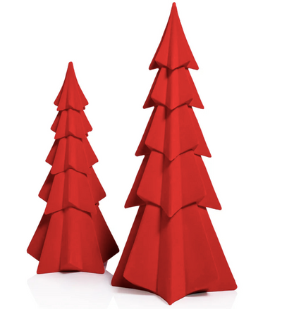 Flocked Red Tree 15.5in