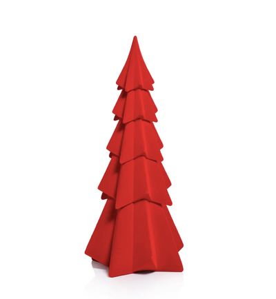 Flocked Red Tree 15.5in