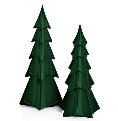 Flocked Trees Green 12.5in