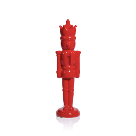 Ceramic Red Nutcracker 11.5in