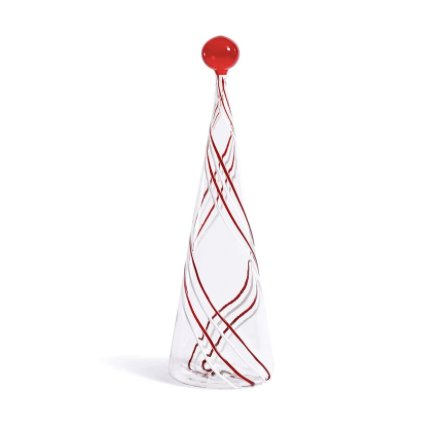 Tree w Red & White Swirl Design 14in