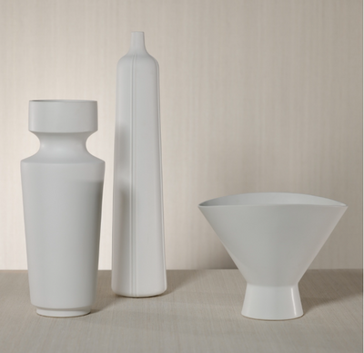 Isla Vista White Ceramic Vase Bowl