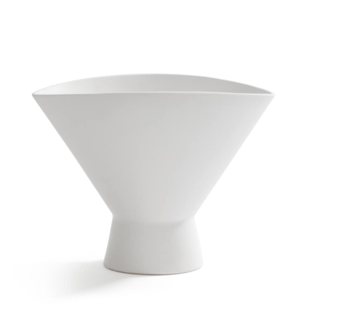Isla Vista White Ceramic Vase Bowl