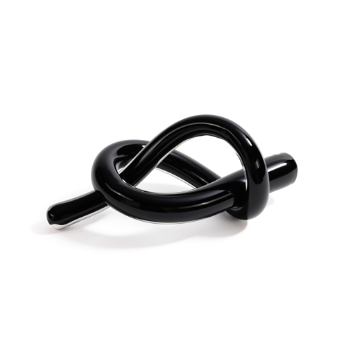 Obsidian Glass Knot Paperweight