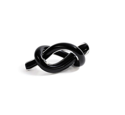 Obsidian Glass Knot Paperweight