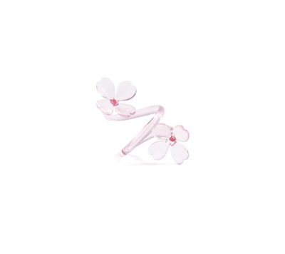 Botanica Pink Glass Flower Napkin Rings Set of 4