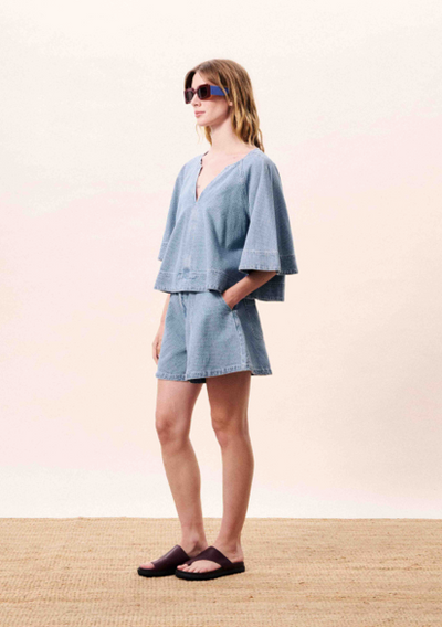 Citrine Blouse Blue Denim