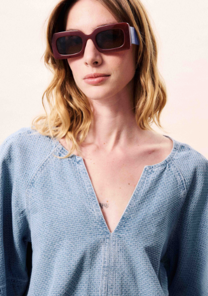 Citrine Blouse Blue Denim