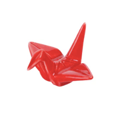Origami Crane Porcelain Chopsticks Rest Red
