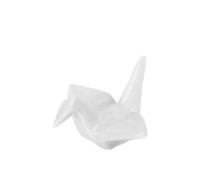 Origami Crane Porcelain Chopsticks Rest White