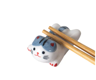 Cat Chopsticks Rest 2 L Gray