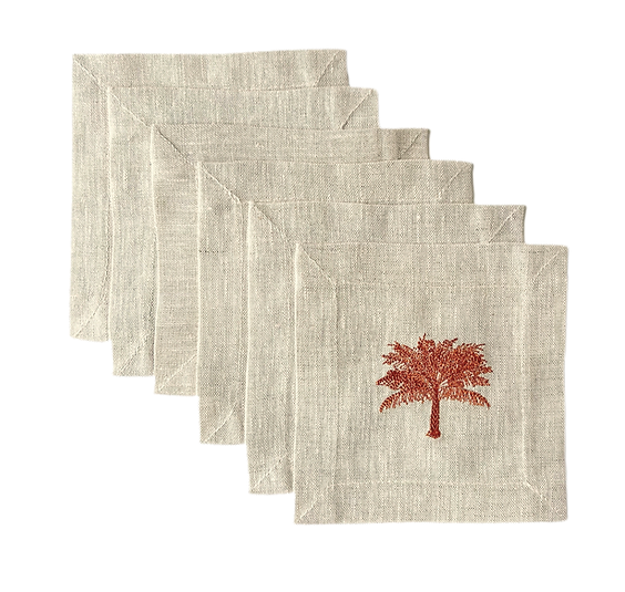 Cocktail Napkin Set Palma Cobre