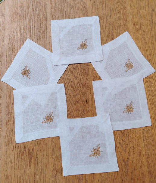 Cocktail Napkin Set Bee Golden