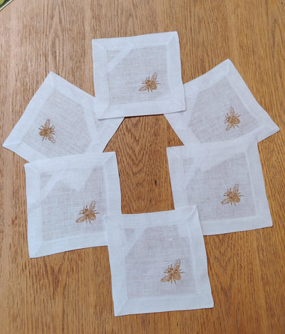 Cocktail Napkin Set Bee Golden