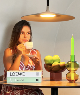 Candle Holder Green Amber