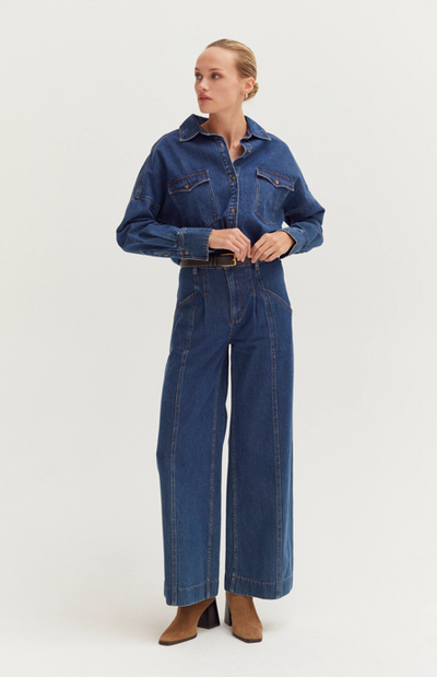 Kate Flare Denim Pant Blue