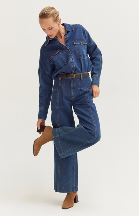Kate Flare Denim Pant Blue
