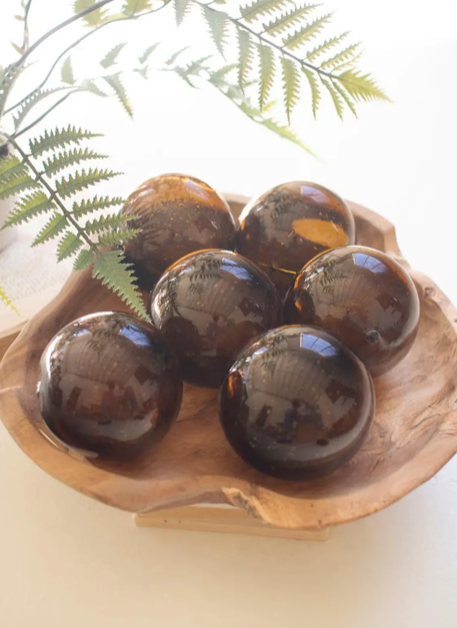 Recycled Amber Glass Ball