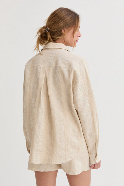 Lara Striped Linen Set Oatmeal