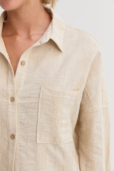 Lara Striped Linen Set Oatmeal