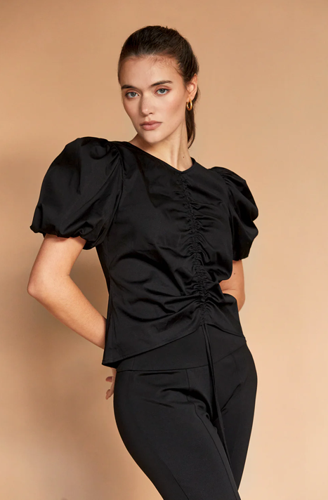 Reese Balloon Sleeve Top Black