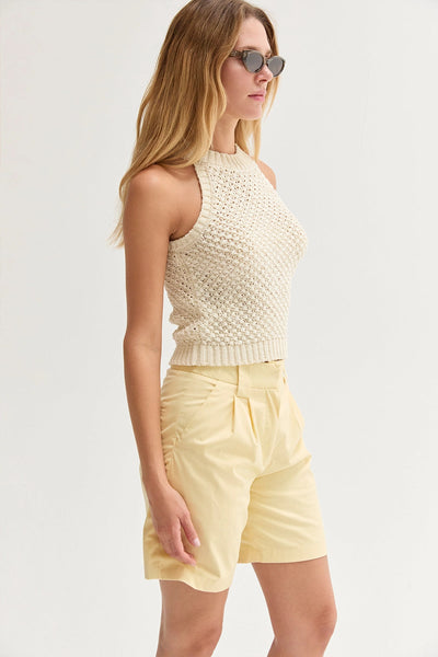 Jemma Basket Weave Halter Top Sand