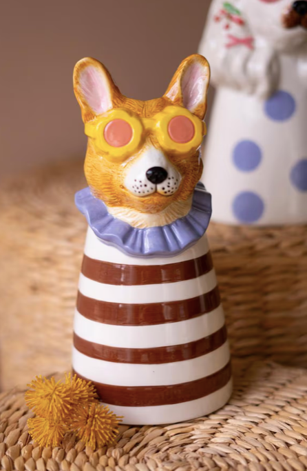 Ceramic Dogs with Sunnies Vase