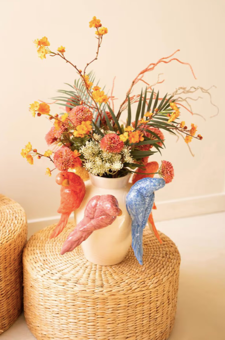 Ceramic Parrots Vase
