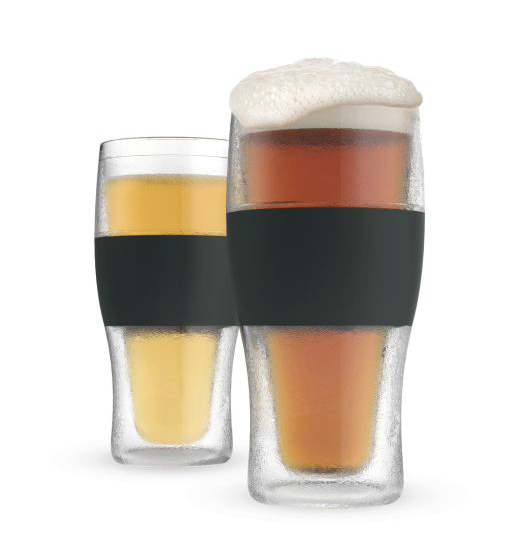 BEER FREEZE COOLING CUPS IN BLACK (SET OF 2) BY HOST