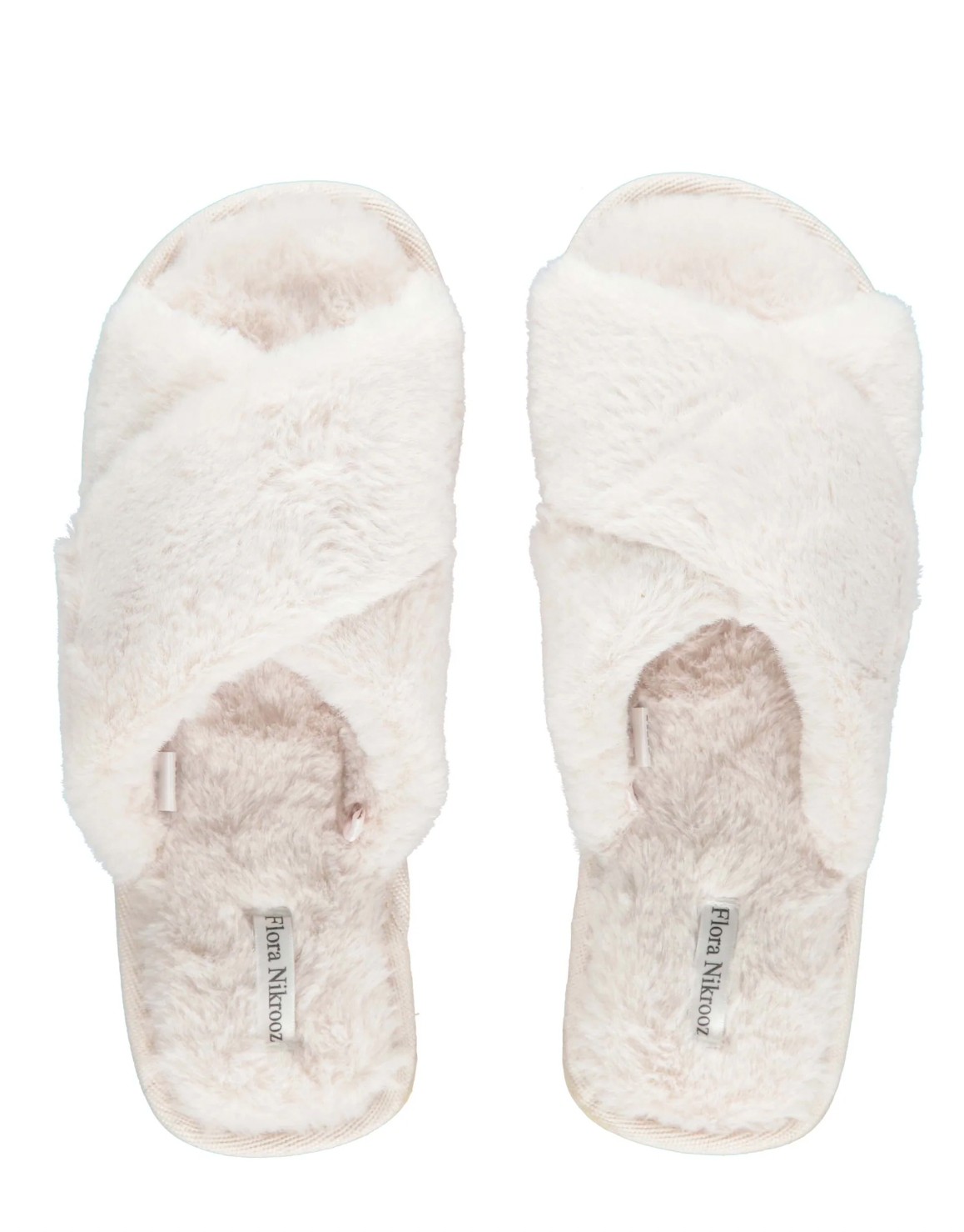 Victoria Teddy Xcross Slippers Parchment