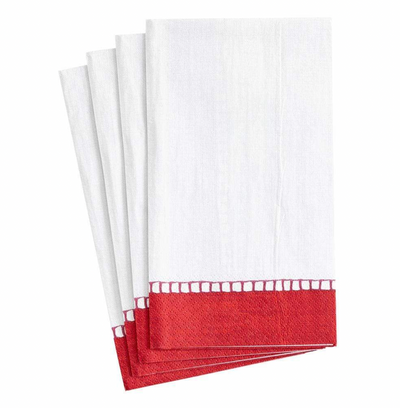 Linen Border Paper Guest Towel Napkins