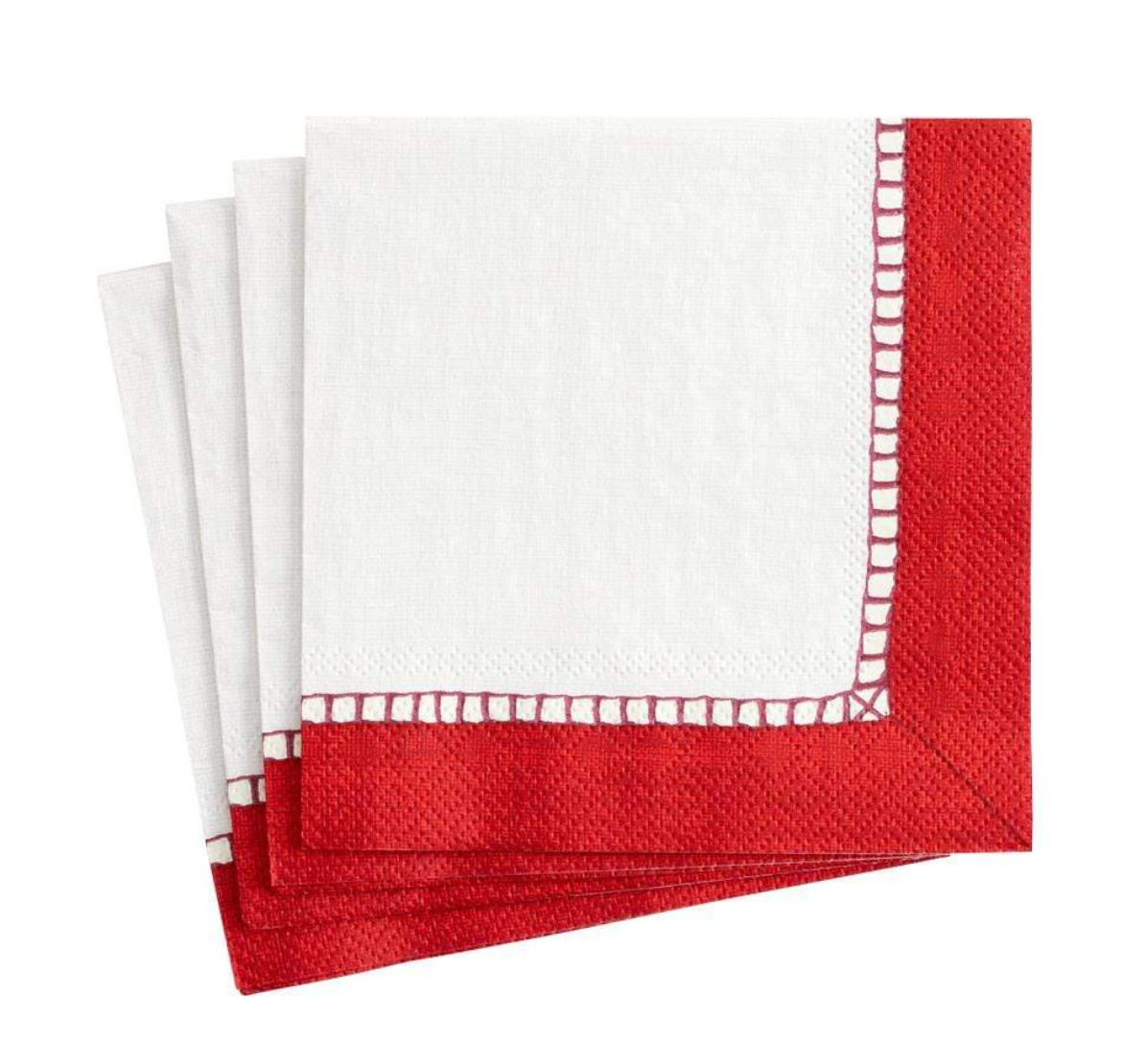Linen Border Paper Cocktail Napkins