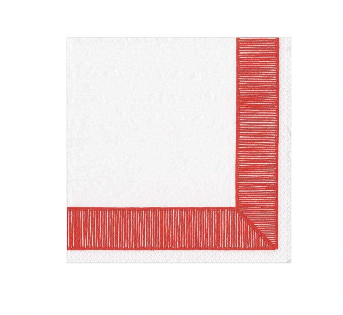 Ribbon Border Paper Cocktail Napkins