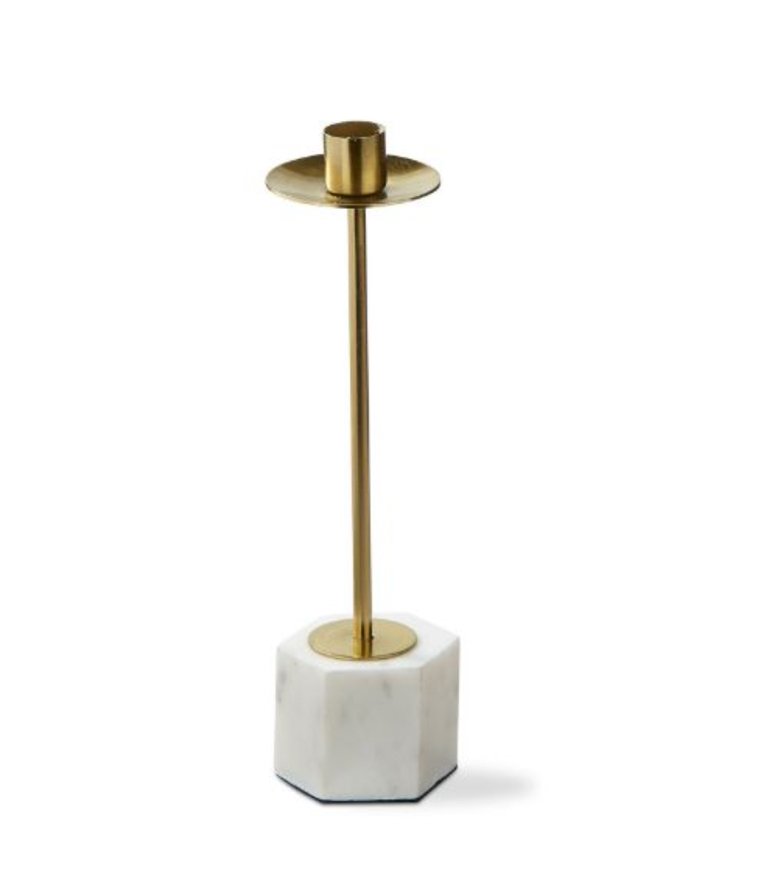 Brass Taper Candle Holders With Marble Bases Set Of 3 By Kalalou - Multi –  Modish Store