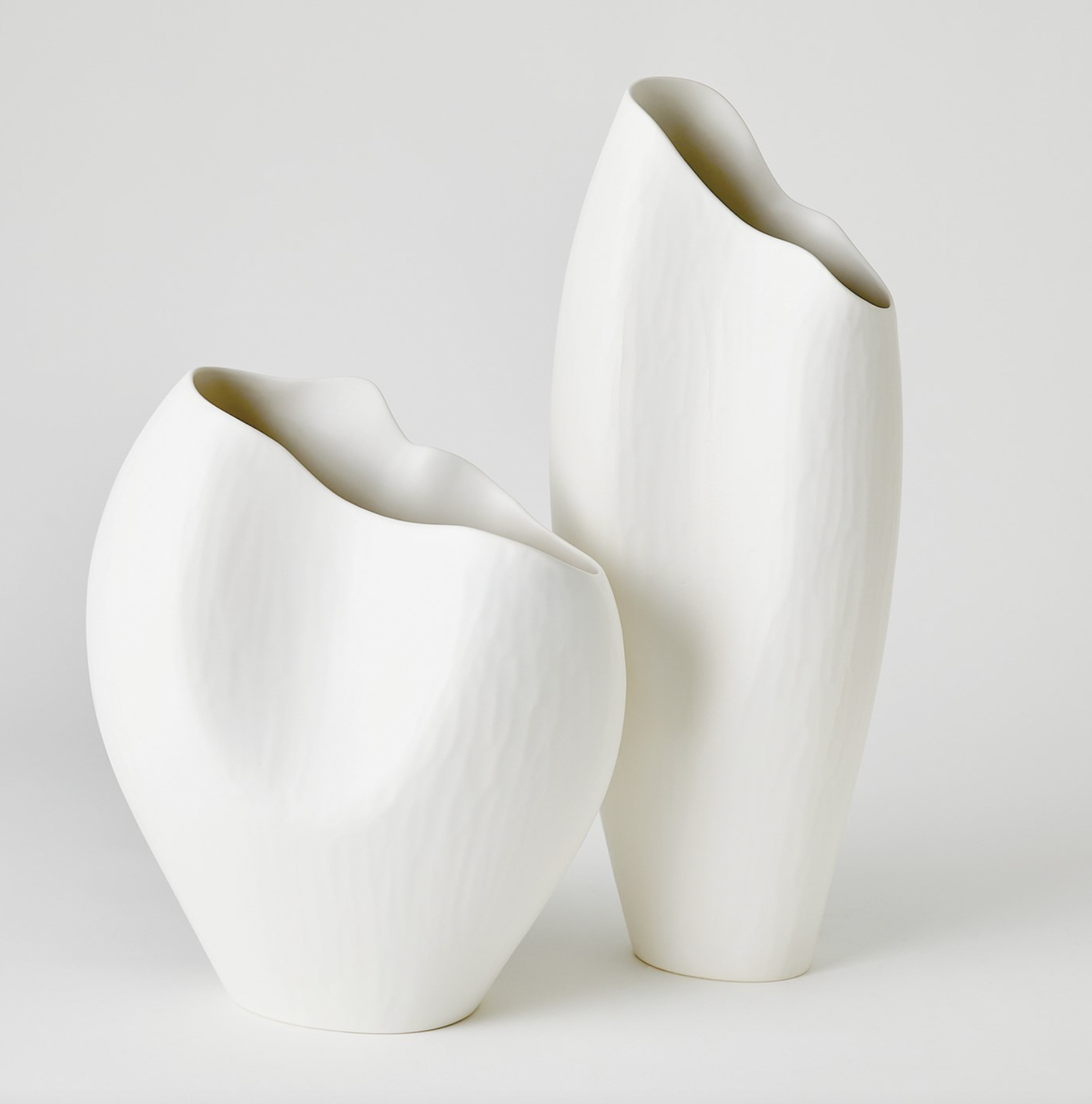 Horn Vase Matte White