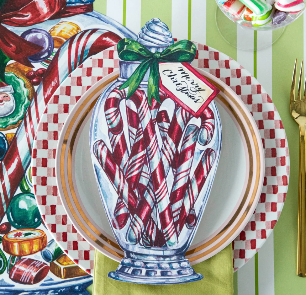 Candy Cane Jar Table Accent