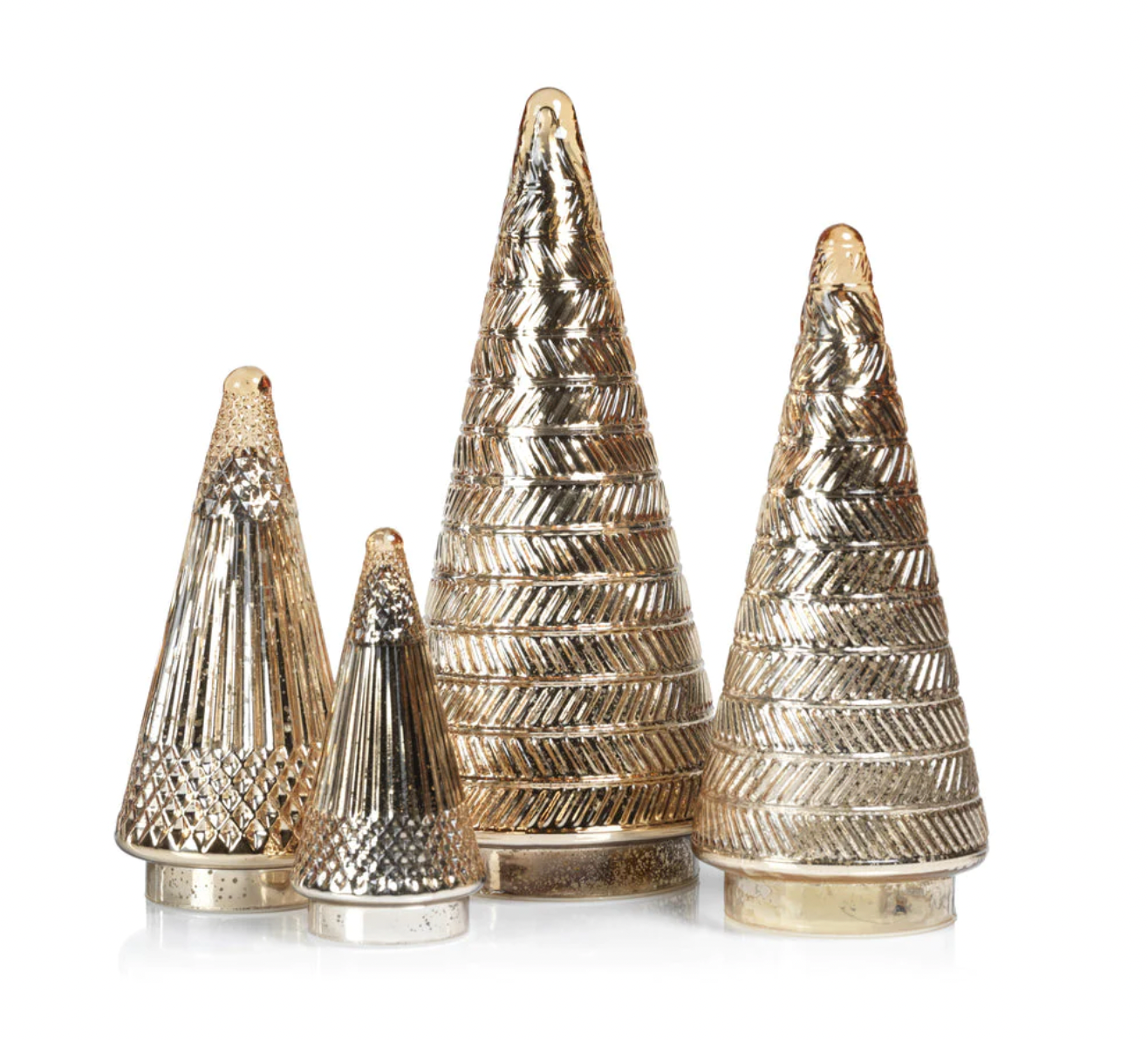 Siberian Antique Glass Led Tree Gold