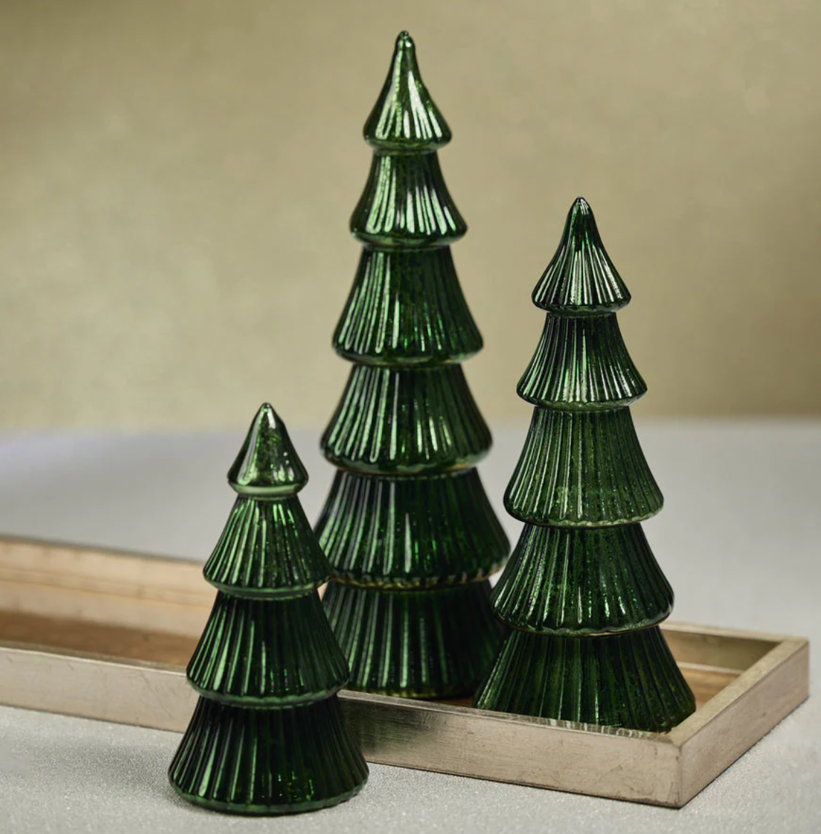 Led Ribbed Antique Tree Green