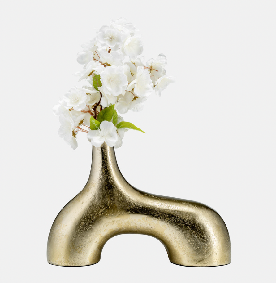 Metal Abstract Vase Gold