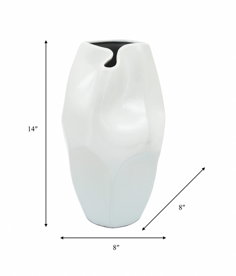 Ceramic Abstract Vase White