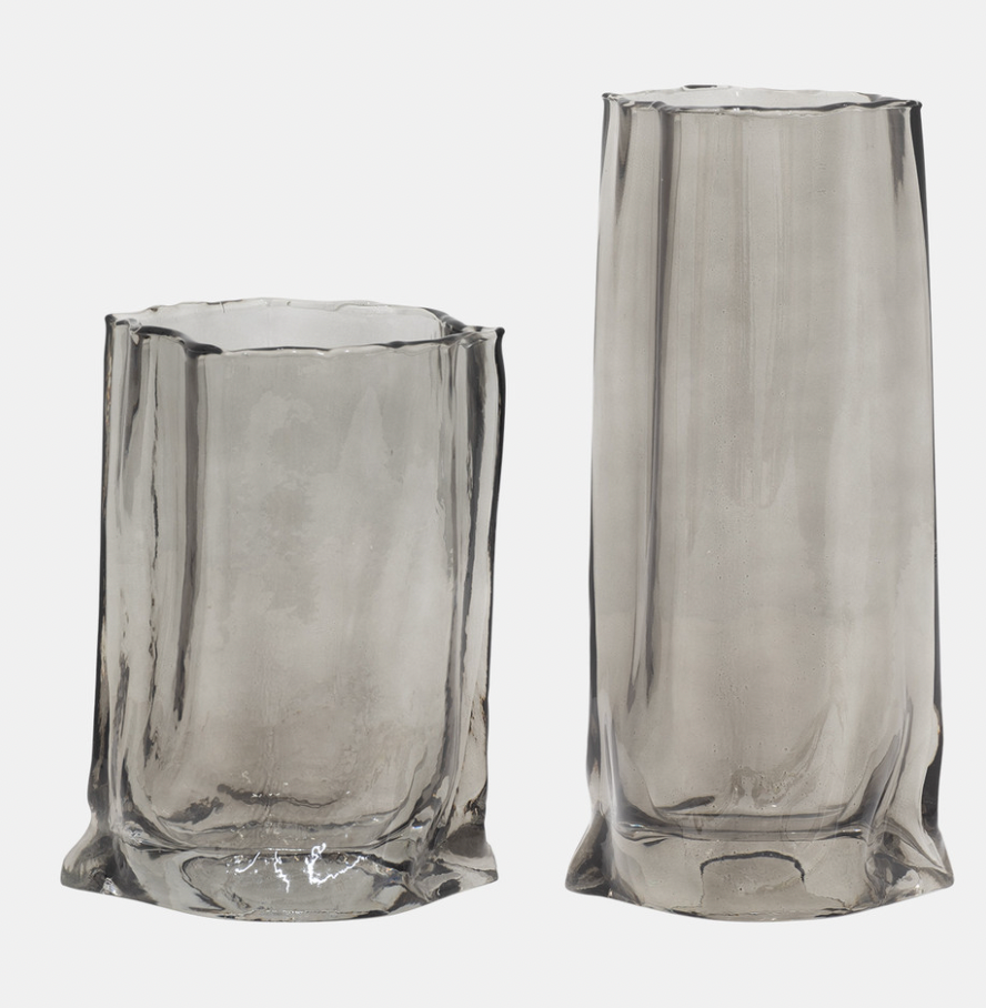 Glass Paper Bag Vase Smoke