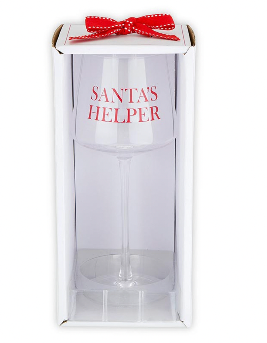 Wine Glass Santas Helper