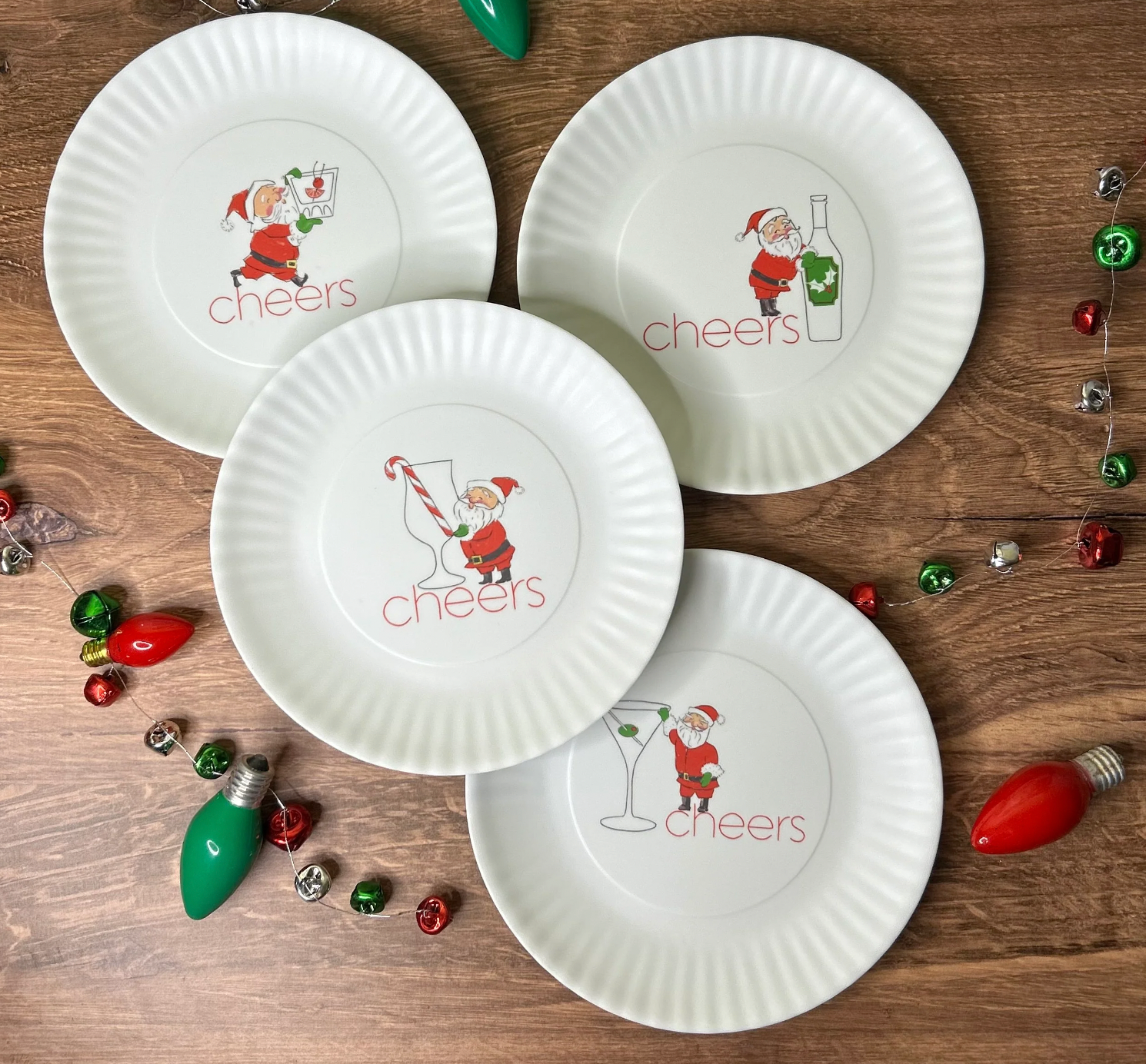 Cocktails with Santa Paper Plate