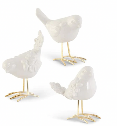 White birds with golden legs