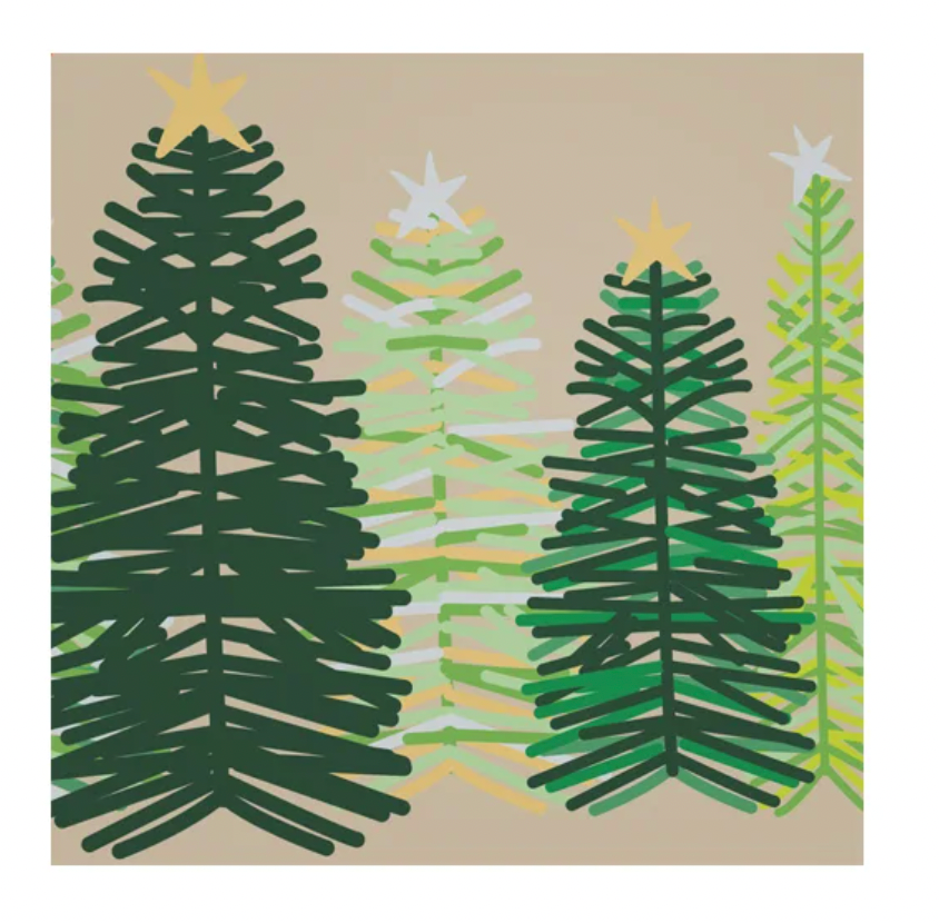 Christmas Tree Napkin Green