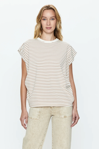 Trina Muscle Tee Sable Stripe