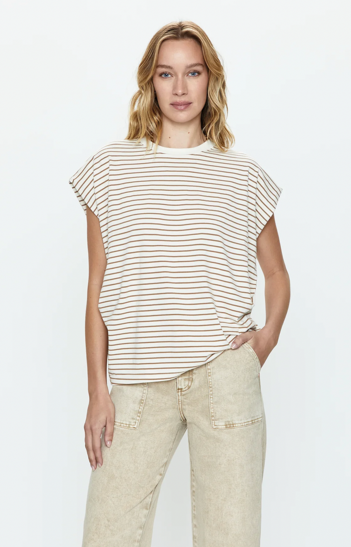 Trina Muscle Tee Sable Stripe